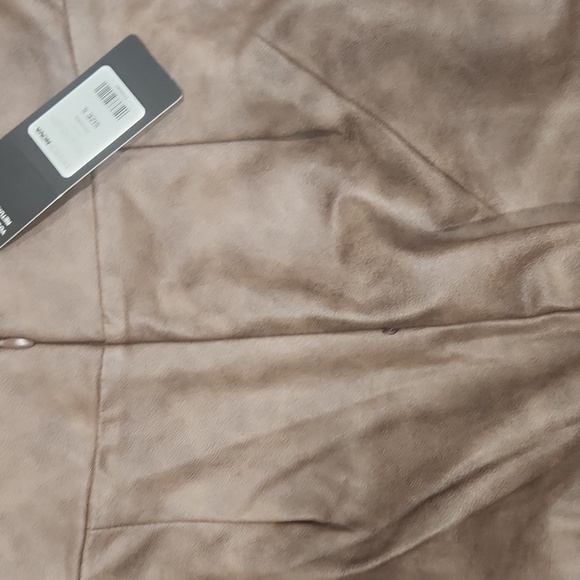 Fashion Nova Stylish Brown Faux Leather Wash Pants Size S - Picture 6 of 6